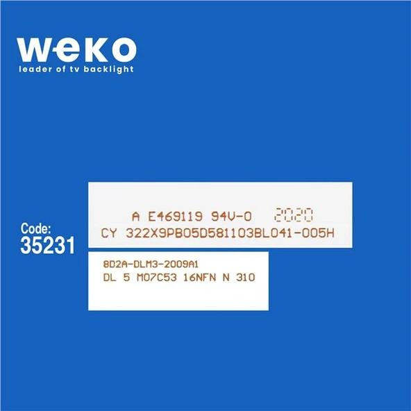 Wkset-5339 35231X2 Cy 32 2X9 Pb08d581103bl041-005H - 8D2A-Dlm3-2009A1 2 Adet Led Bar - 2