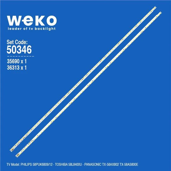 Wkset-5346 35690X1 36313X1 V580D1-Ls1-Trem7/V580D1-Ls1-Tlem7 2 Adet Led Bar (64Led)