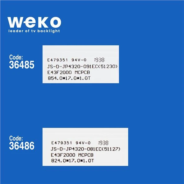 Wkset-5435 36485X2 36486X1 Js-D-Jp4320-091Ec 3 Adet Led Bar - 2