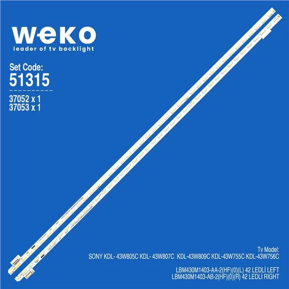 Wkset-6315 37052X1 37053X1 Lbm430m1 403-Aa/Ab 2 Adet Led Bar (42Led)