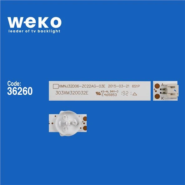 Wkset-5774 36260X2 Xmnj32d06-Zc22ag-03E 303Xm320032e 2 Adet Led Bar (6V6led58,6Cm) - 2