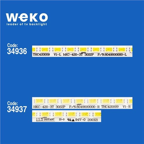 Wkset-5484 34936X1 34937X1 Thc420009 2 Adet Led Bar (60Led) - 2