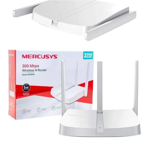 Mercusys MW305R 300 Mbps 3 Antenli Wifi-N Access Point Router - 3