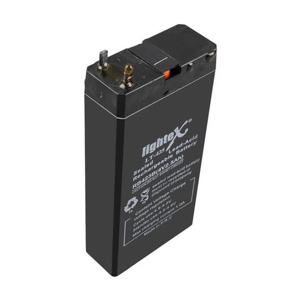Lightex 4 Volt 2.3 Amper Bakımsız Işıldak Aküsü (100X50x20 Mm)