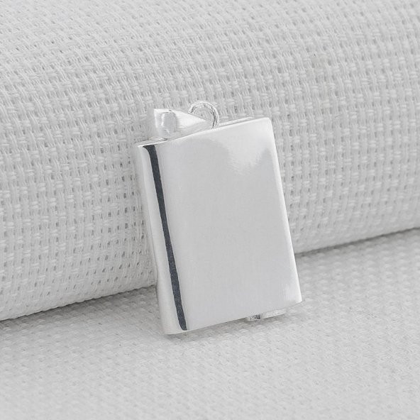 Dikdörtgen Tasarımlı Parlak 925 Ayar Gümüş Cevşen Muska Kabı ürün görseli