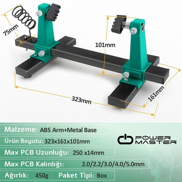 Powermaster PM-26594 Ayarlanabilir PCB Levha Board Tutucu Havya Tamir Standı - 3