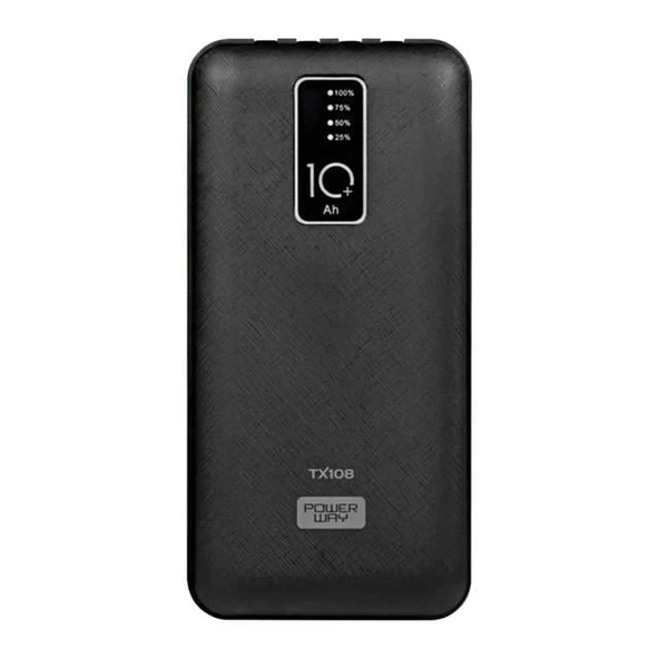 Powerway TX108 Dijital Göstergeli 4 Çıkışlı 10000 Mah Powerbank Siyah