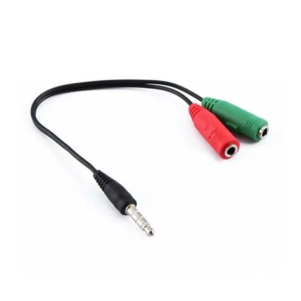 Powermaster PM-2697 3.5 Mm Stereo Erkek Kulaklık 3 Çizgili + 2 X Stereo Dişi Mikrofon Hoparlör Çoklayıcı Kablo - 3