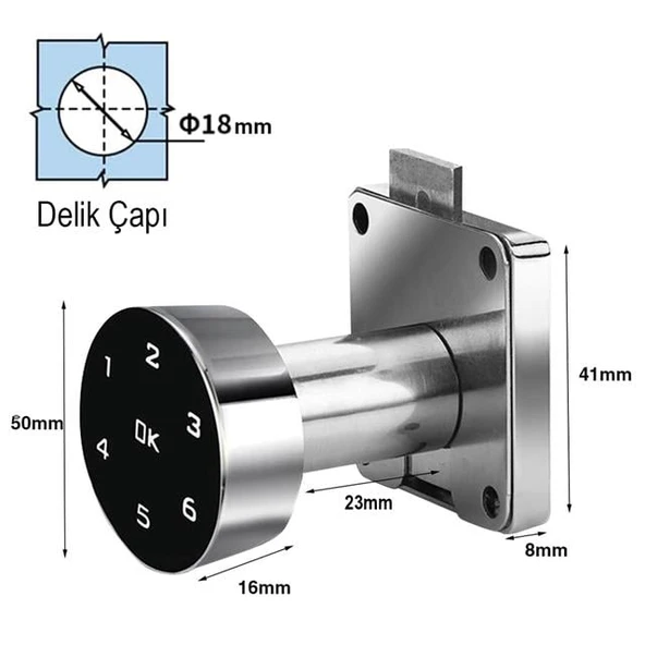 Powermaster PM-26730 Çekmece Dolap Kilidi Dijital Numaralı Standart - 2