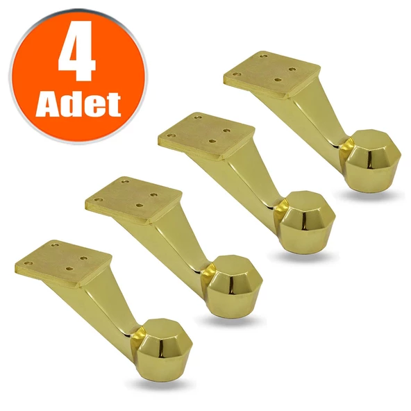 Mobilya Kanepe Koltuk Sehpa Ünite Ayağı 7cm Gold Metal Baza Ayakları 4 Adet