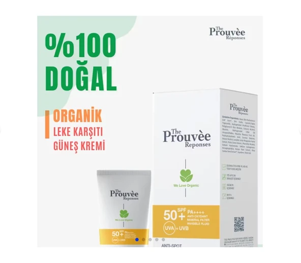 The Prouvée Réponses %100 Doğal Leke Karşıtı Yüz Güneş Kremi  40 ml