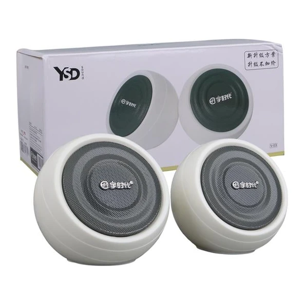 Magicvoice MV-24845 1+1 USB AUX Oval Multımedia Ses Sistemi Speaker - Hoparlör 2X3watt - 4