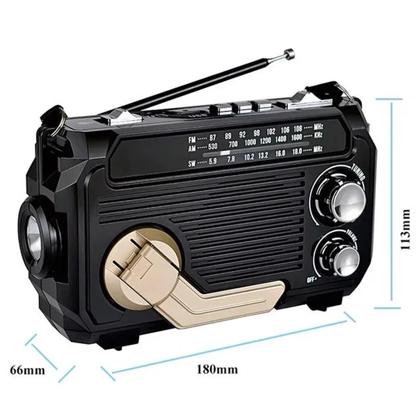 Puxing PX-777 Portatif Analog Radyo FM-USB-SD-AUX-Bluetooth Lityum Pilli Solar Güneş Panelli - 4