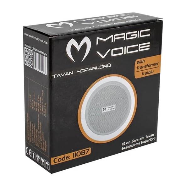 Magicvoice MV-11087 16 Cm 10 Watt Hat Trafolu Sıva Altı Beyaz Alçıpan Hoparlör - 3
