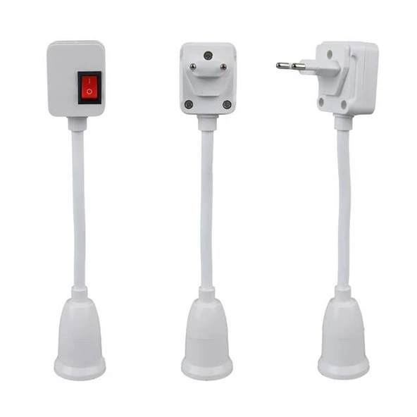 Ledx DY-105 Prizi E27 Duya Dünüştürücü Açma Kapama Anahtarlı Oynar Başlıklı Duy - 2