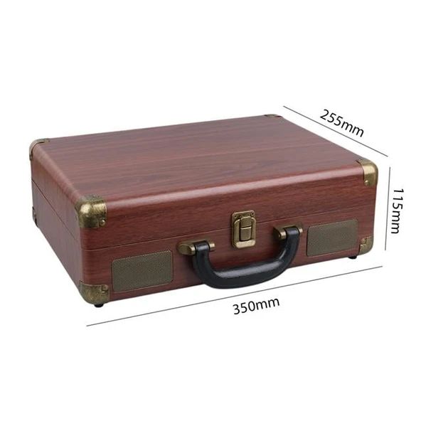 Magicvoice PU16 Retro Vintage Çanta Pikap - Radyo - Bluetooth - USB Mp3 Çalar - 5