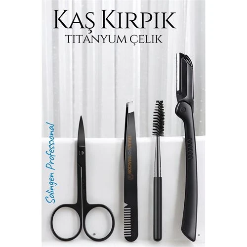Kirpik Kaş Bakım Kiti Titanyum Çelik Solingen ürün görseli 1