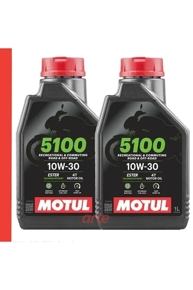 Motul 5100 10W-30 4T Motosiklet Motor Yağı – 3 Adet x 1 Litre | Yeni Tarihli | Yarı Sentetik - 2