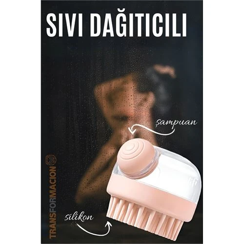 Şampuan Hazneli Silikon Peeling ve Masaj Fırçası - 1