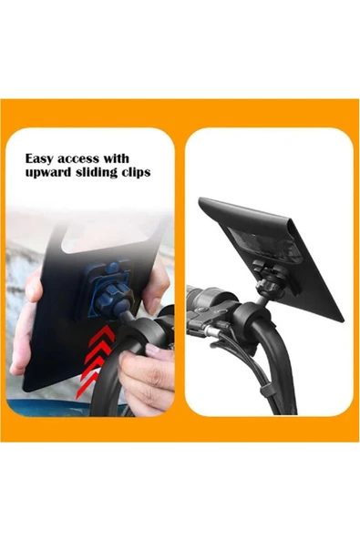 Motosiklet Bisiklet 360° Döndürülebilir Su Geçirmez Telefon Kılıfı Telefon Tutucu 4’’-7.2 İnç - 2