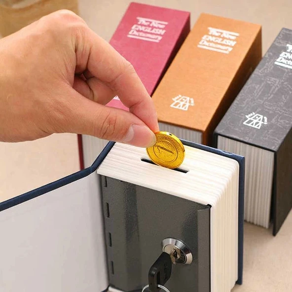 Kitap Şeklinde Mini Boy Kilitli Kasa Ve Kumbara - 2