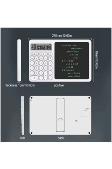 Çok Amaçlı Digital Hesap Makinesi Lcd Ekran Yazma Tableti Ofis Okul İçin Silinebilir El Yazısı Not Defteri - 6