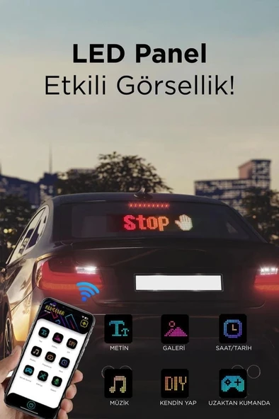 Rp1259 Led Matrix Panel 16x96cm Telefon Kontrollü Kayar Led Animasyon Aydınlatma - 3