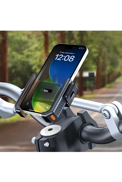 Gidon Bağlantılı Bisiklet Motosiklet İçin Esnek Abs 4-7.8″ İnç Telefon Tutucu 360° Dönebilen Tasarım - 3