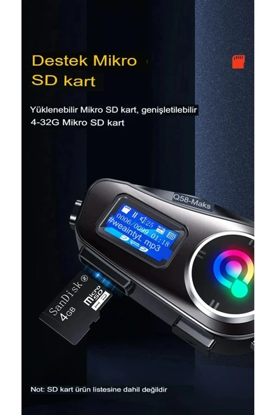 Q58-max Radyolu 2 Kişi Bağlantılı Bluetooth Kask Kulaklık Ekranlı Fenerli Müzik Ve Telsiz Intercom - 4