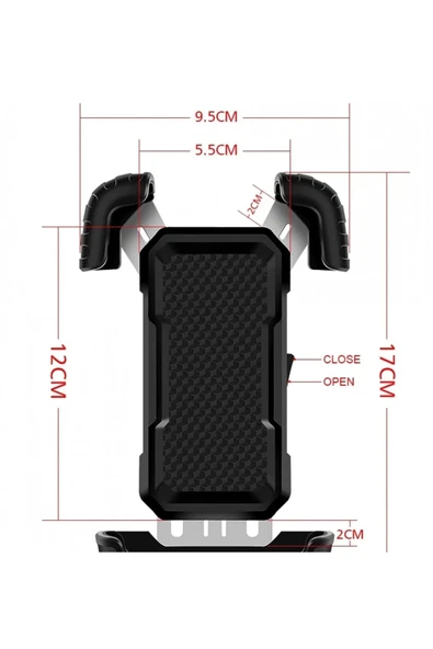 360° Derece Ayarlanabilen Gidon Bağlantılı Bisiklet Motosiklet İçin Abs 4-7.8″ İnç Telefon Tutucu - 7