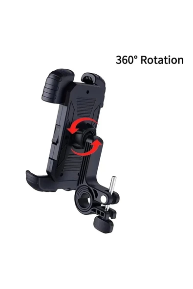 360° Derece Ayarlanabilen Gidon Bağlantılı Bisiklet Motosiklet İçin Abs 4-7.8″ İnç Telefon Tutucu - 8