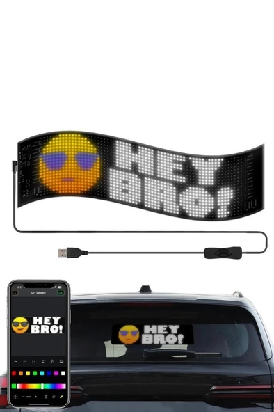 Rp937 Led Matrix Panel 16x64cm Telefon Kontrollü Kayar Led Animasyon Aydınlatma - 4