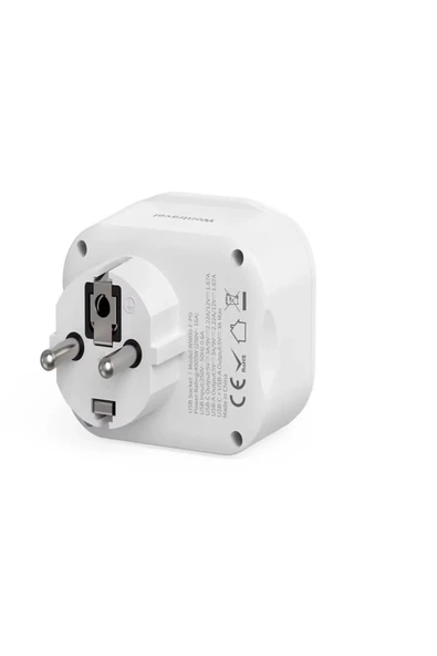 Ac-115 2500w 3.4a 2usb 1type-c 1soket Akım Korumalı Şarj Adaptörü Priz Çoğaltıcı - 4