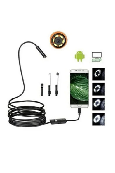 Endoskop 3 İn 1 Yılan Kamera Usb Micro Usb Type-c 20 Metre Sert Kablo - 2