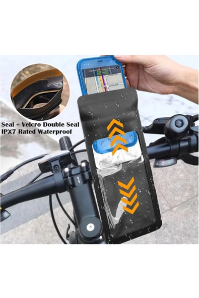 Motosiklet Bisiklet 360° Döndürülebilir Su Geçirmez Telefon Kılıfı Telefon Tutucu 4’’-7.2 İnç - 5