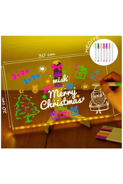 12 Inc Led Işıklı Çizim Tahtası Ayarlanabilir Stant Ve Kalemleri İle