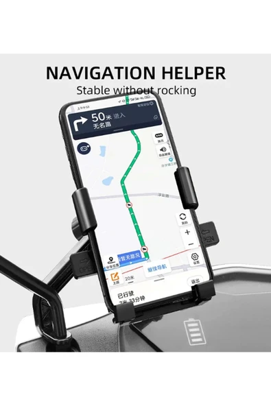 Otommatik Model Motosiklet Telefon Tutucu Ayna Bağlantılı - 3