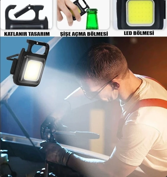 Led Işıklı Flash Özellikli 4 Modlu Anahtarlık El Feneri - 2
