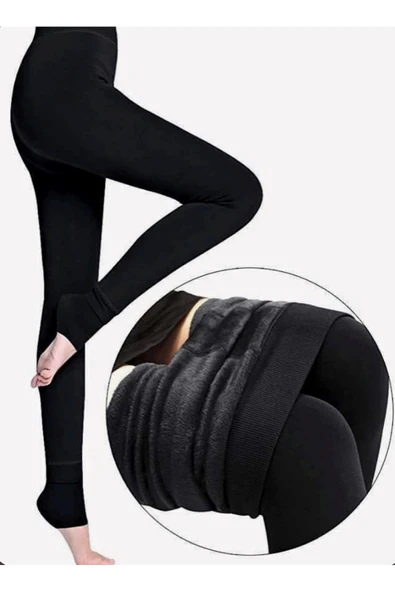 Siyah Peluş Tayt Pt580-1 - 4