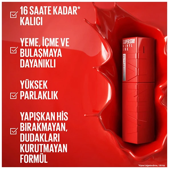 Maybelline New York, Super Stay Vinyl Ink, Likit Parlak Ruj - 15 Peachy - 5
