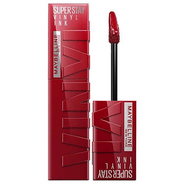 Maybelline New York, Super Stay Vinyl Ink, Likit Parlak Ruj - 10 Lippy - 2