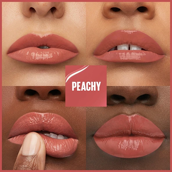 Maybelline New York, Super Stay Vinyl Ink, Likit Parlak Ruj - 15 Peachy - 3
