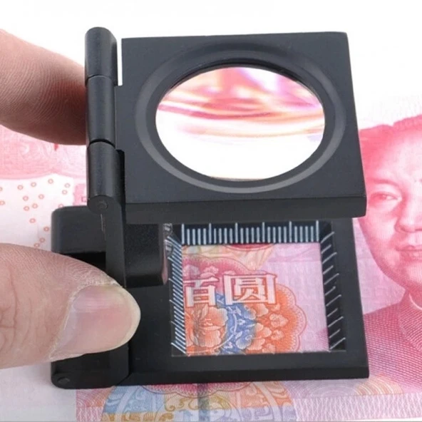 25x25 Mm Full Çelik Kaplı Katlamalı Büyüteç Th9005b - 2