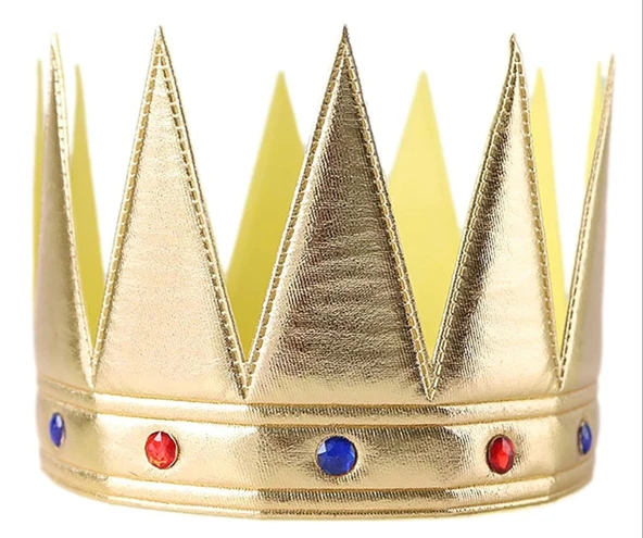 Altın Renk Eva Yumuşak Kral Kraliyet Tacı Yetişkin Çocuk Uyumlu 55 Cm - 5