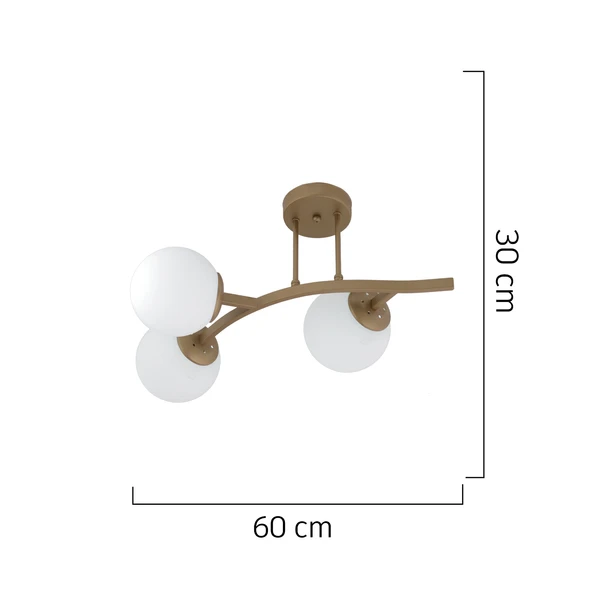 Apliqa İzem 3'lü Eskitme Modern Plafonyer Genç Odası Mutfak Yatak Odası Avize - Resim 5