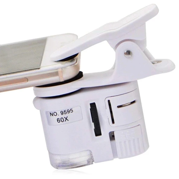 60x Mini Cep Telefonu Için Mandallı Mikroskop Uv Ledli Büyüteç Model Al2431 - 6
