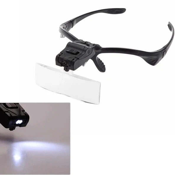 Işıklı Gözlük Büyüteç  5 Farklı Lens 9892b - 5