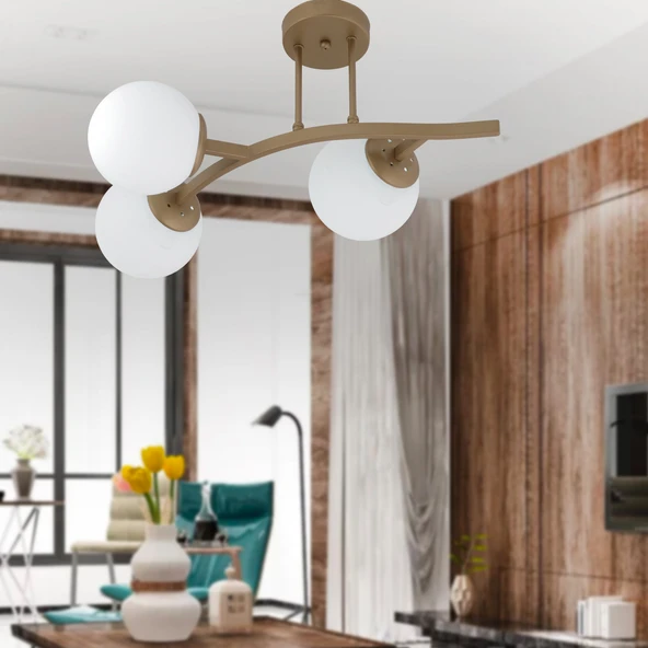 Apliqa İzem 3'lü Eskitme Modern Plafonyer Genç Odası Mutfak Yatak Odası Avize ürün görseli