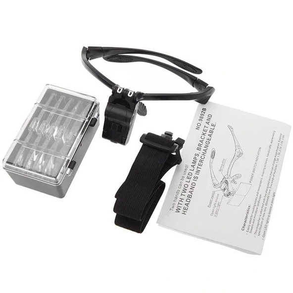 Işıklı Gözlük Büyüteç  5 Farklı Lens 9892b - 4