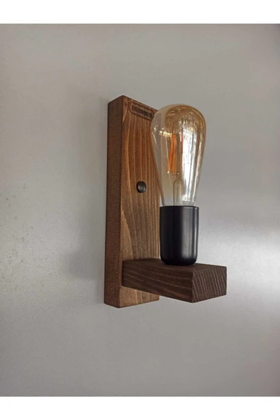 avizemguzel Lara Ahşap Rustik Modern Duvar Aplik